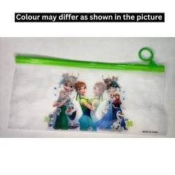 Frozen cartoon printed pencil pouch with zipper for kids school stationery
