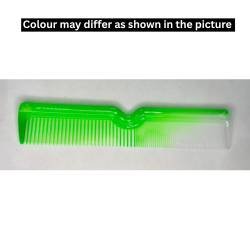 green plastic hair comb