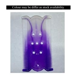 Multicolor hair cutting and styling guide comb tool with finger holes for trimming and shaping