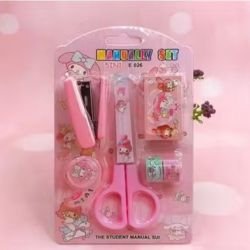 5 in 1 unicorn manual Set | Mini Stapler with Scissor | Washi Tape for Office, School, Home, Portable | Mini Size Stapler with 400 Staples Blister, Stapler Machine for Paper (Random- Set of 1)
