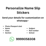 Personalized name slip stickers for school books and notebooks