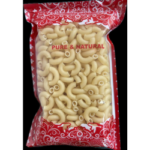 400 gram elbow macaroni pasta packed in transparent plastic pouch with red decorative border packaging