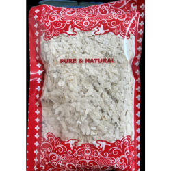 200 gram thin poha flattened rice packed in transparent plastic pouch with red decorative border packaging