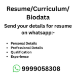 Professional resume CV biodata creation service send personal details on WhatsApp for resume design